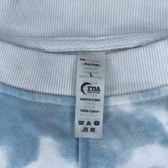 Zyia Heaven Hendrix Blue and White Crewneck Sweater Sz L - Picture 4 of 8